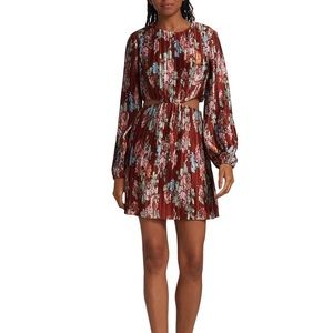 Wayf pleated cut out floral dress
